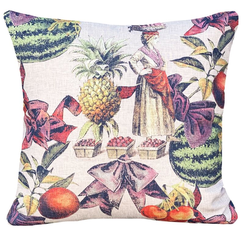 Watermelon Lady Outdoor Pillow